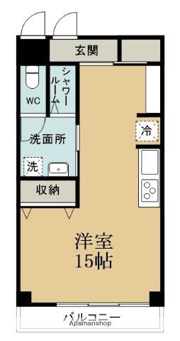 エメラルドハイム(ワンルーム/3階)の間取り写真
