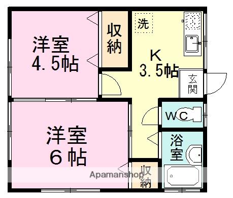 モンブラン(2K/2階)の間取り写真
