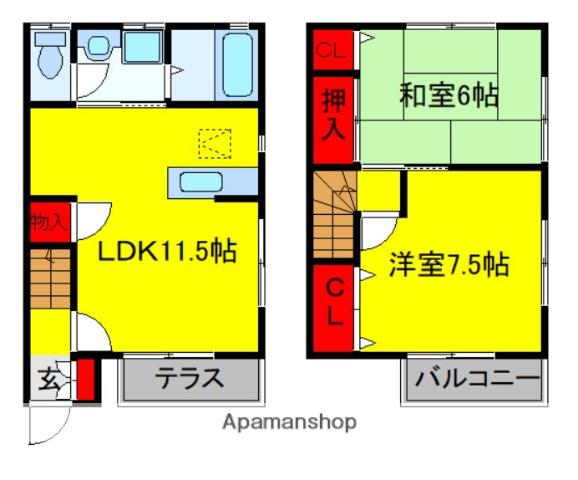 ハイムO・K(2LDK/1階)の間取り写真
