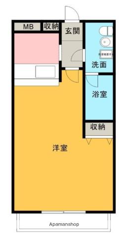 ダイワティアラ村上1(1K/1階)の間取り写真