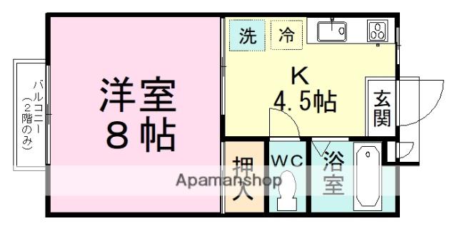 カレッジメント習志野B(1K/1階)の間取り写真