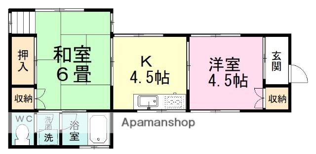 サンフローラA(2K/1階)の間取り写真