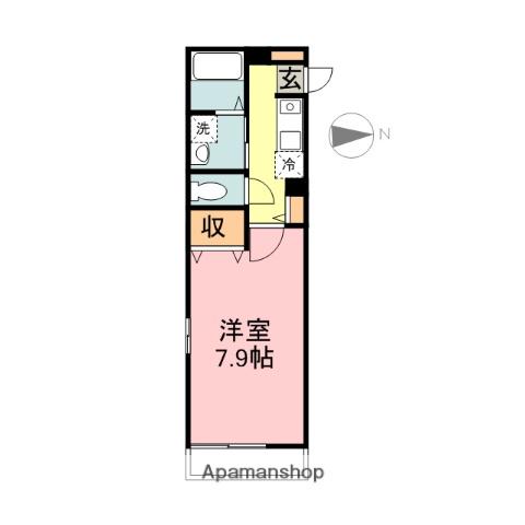 グランディール(1K/2階)の間取り写真