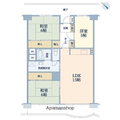 菊田ハイツ(3LDK/3階)の間取り写真