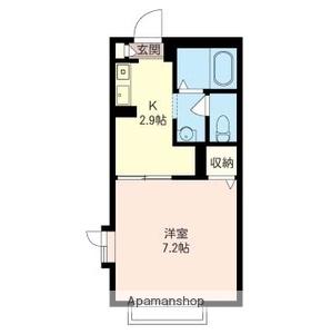 ベルラーク(1K/1階)の間取り写真