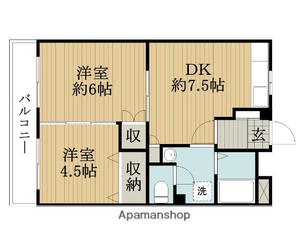 FELIA西習志野(2DK/1階)の間取り写真