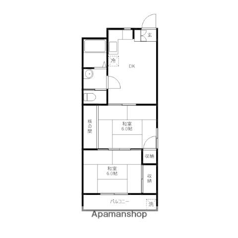日商ニューハイツ(2DK/4階)の間取り写真