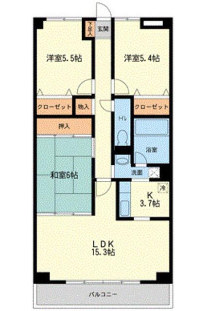 CASSIA八千代緑が丘(3LDK/9階)の間取り写真