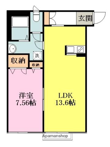 クレイン村上(1LDK/2階)の間取り写真