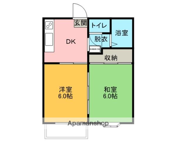 QBEハウス(2DK/1階)の間取り写真