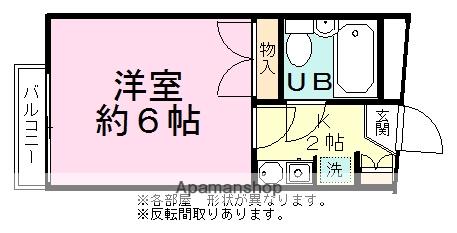 プティパピヨン(1K/2階)の間取り写真