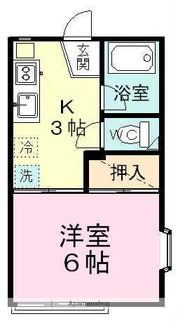 リエゾン習志野(1K/2階)の間取り写真