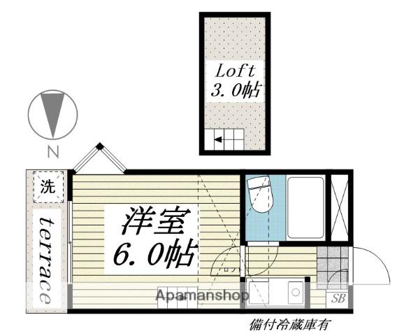 ジュネパレス津田沼第18(1K/1階)の間取り写真