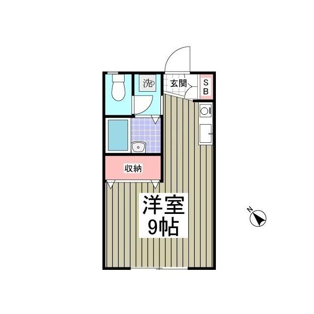 フロンティアⅠC棟(ワンルーム/1階)の間取り写真