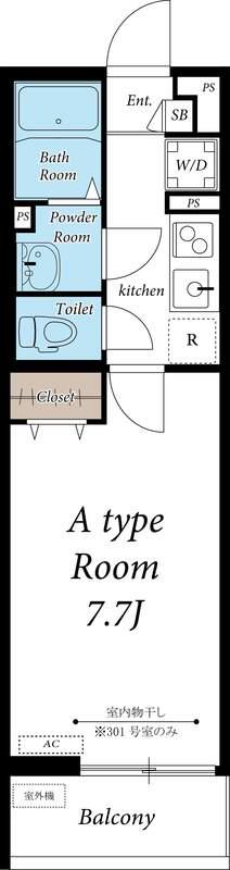 リブリ・シュシュ セーイシックス(1K/1階)の間取り写真