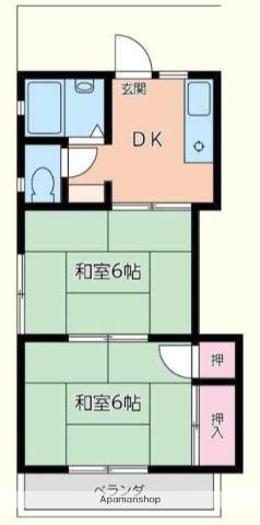 サクラハイツ(2K/2階)の間取り写真