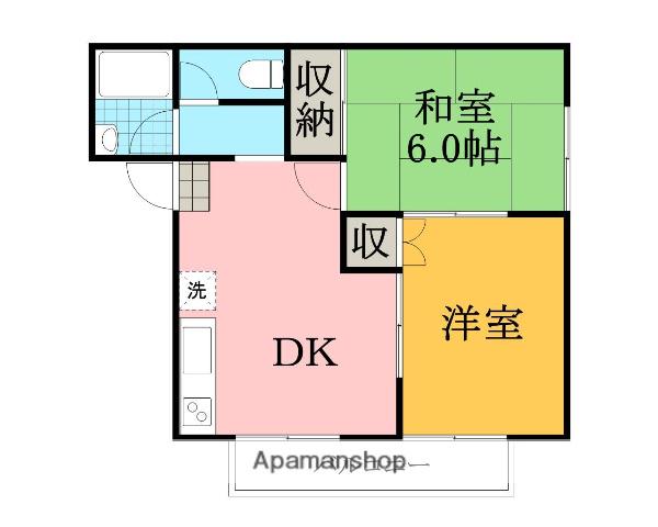 メゾンきぬた(2DK/2階)の間取り写真