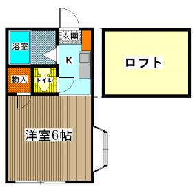 ロックウェル大久保(1K/2階)の間取り写真