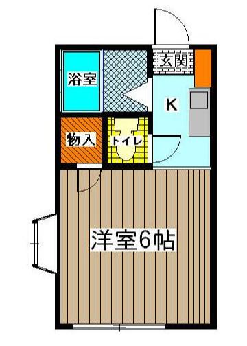 ロックウェル大久保(1K/1階)の間取り写真