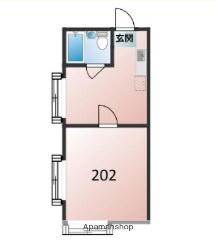 ブラウンコート(1DK/2階)の間取り写真