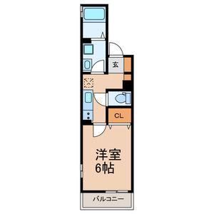 ルーブル(1K/1階)の間取り写真