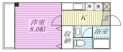 ヘルデン フィールズ(1K/2階)の間取り写真