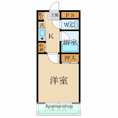 ゼファ・エス(1K/1階)の間取り写真