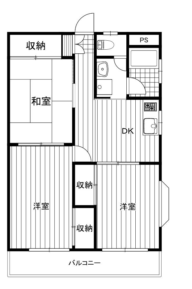 SBビル(3DK/3階)の間取り写真