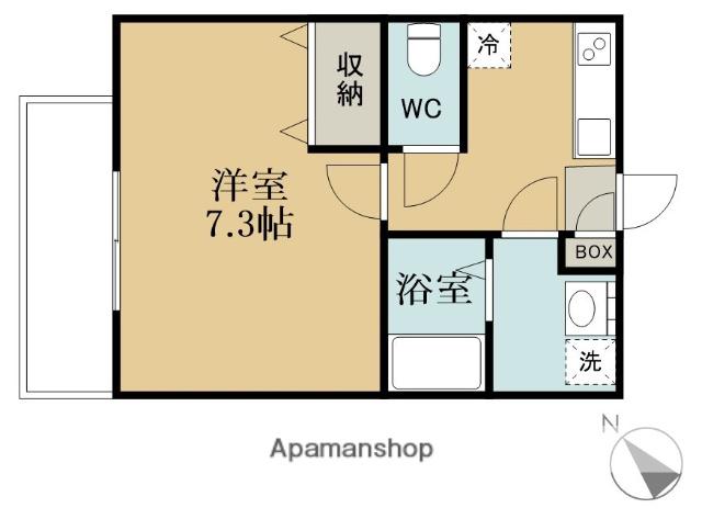 ジーメゾン薬園台(1K/2階)の間取り写真