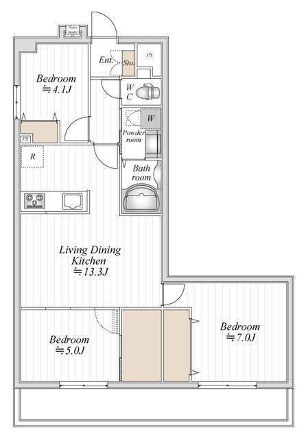 コンフォート津田沼壱番館(3LDK/5階)の間取り写真