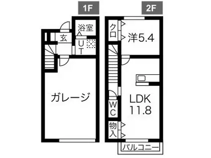 LUMIREA Ⅲ(1LDK/1階)の間取り写真