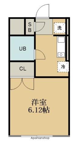 TSKコート八千代(1K/2階)の間取り写真