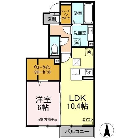 ペアージュ Ⅱ(1LDK/1階)の間取り写真