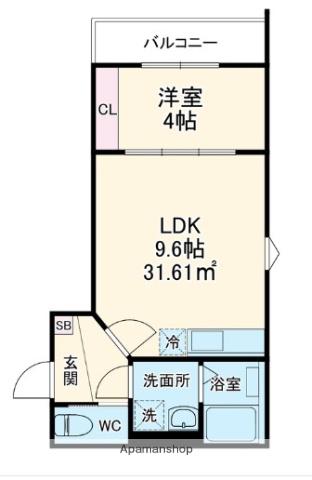 GRADUS薬円台Ⅱ(1LDK/1階)の間取り写真
