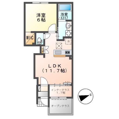 RYUSEN Ⅱ(1LDK/1階)の間取り写真