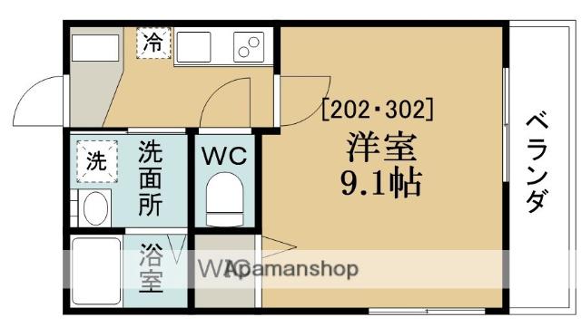 メゾン習志野I(1K/2階)の間取り写真