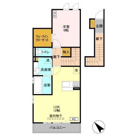 プルミエールⅡ(1LDK/2階)の間取り写真