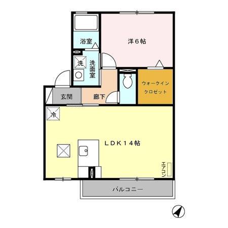 エトワール(1LDK/1階)の間取り写真