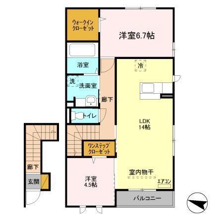 ことぶき壱番館(2LDK/2階)の間取り写真
