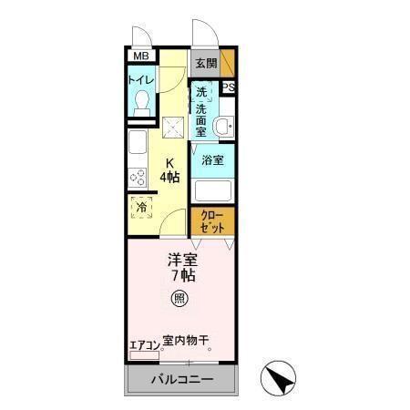 オズシティ(1K/1階)の間取り写真