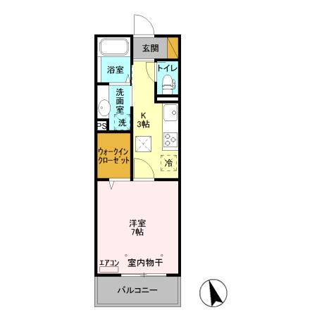 アリエッタ(1K/1階)の間取り写真