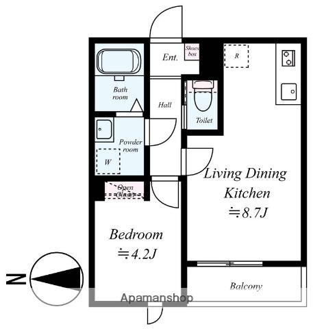GRADUS八千代中央(1LDK/2階)の間取り写真