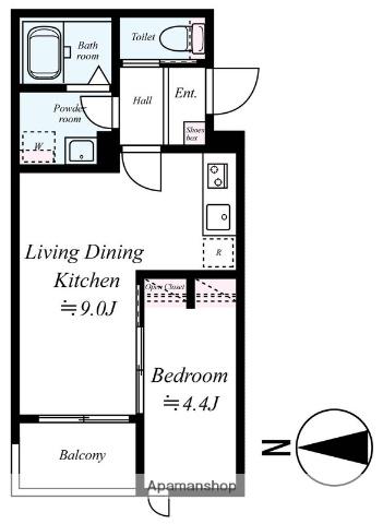 GRADUS八千代中央Ⅱ(1LDK/1階)の間取り写真
