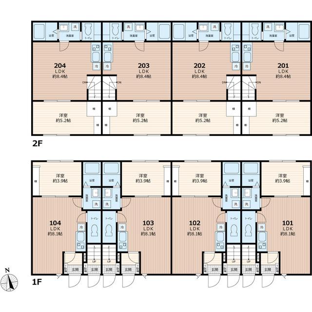 モンターニュ薬園台(1LDK/1階)の間取り写真