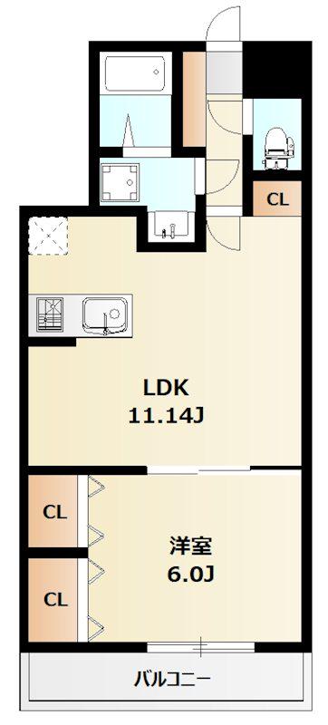 ミリアビタ飯山満Ⅱ(1LDK/2階)の間取り写真