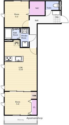 REGAROXI(2LDK/1階)の間取り写真