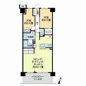 リビオシティ船橋北習志野(2LDK/5階)の間取り写真