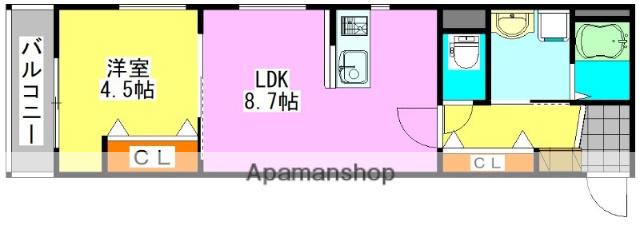 EVERTWO(1LDK/1階)の間取り写真