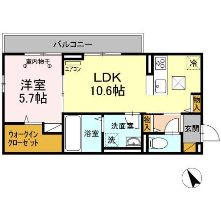 ルミナーレ(1LDK/1階)の間取り写真