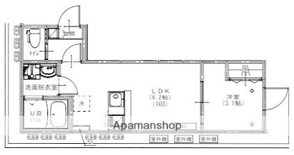 KEIAI RESIDENCE 北習志野Ⅲ(1LDK/1階)の間取り写真